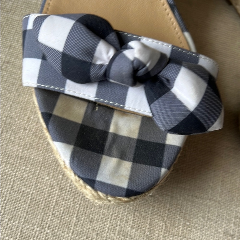 MICHAEL Michael Kors Navy and White Checkered Wedges - Picture 7 of 8
